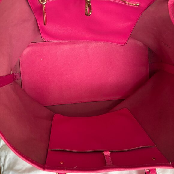 Michael Kors Jet Set Travel Leather Tote Fuschia Pink - Picture 6 of 14